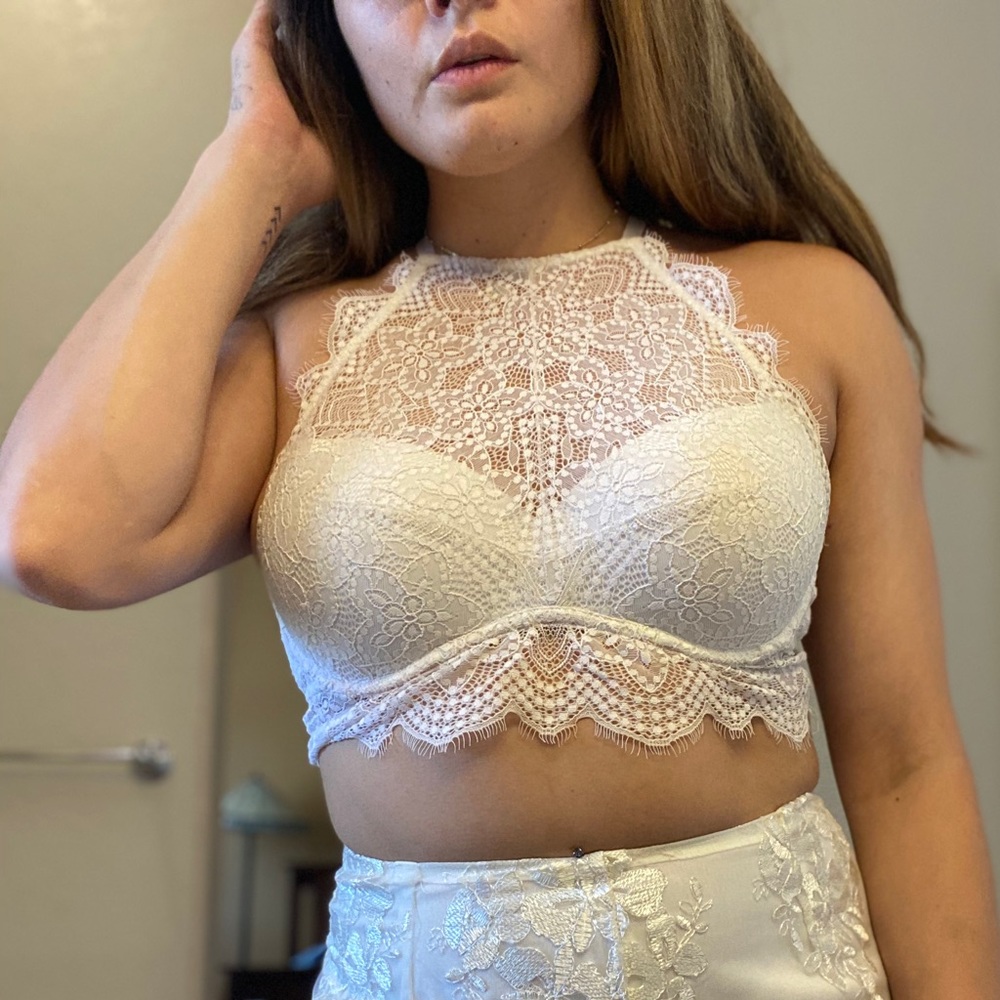 White halter bra